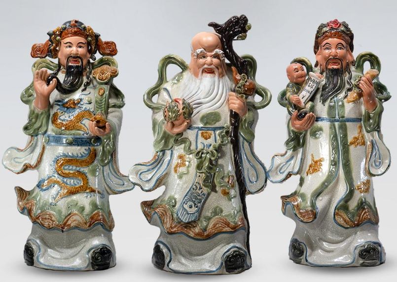 How to place a ceramic statue of Phuc Loc Tho in your home